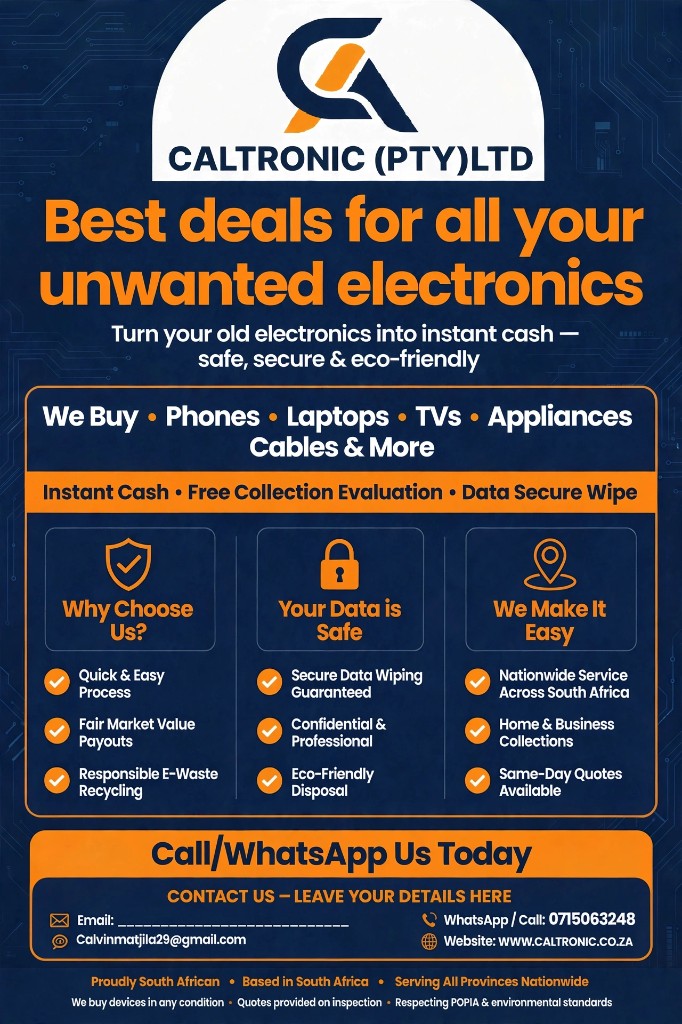 CALTRONIC services — we buy phones, laptops, TVs, appliances and more